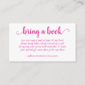 シンプルホットピンクシャワー | マゼンダで本を持参 エンクロージャーカード (正面)