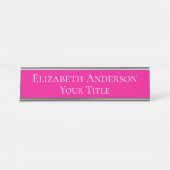 シンプルホットピンクネームプレート デスクネームプレート (正面)