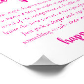 シンプルホットピンク深夜おむつ | 赤ちゃんシャワー ポスター (角)