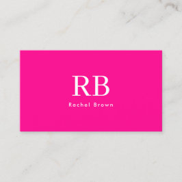 シンプルホットピンクQRコード 名刺