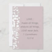 シンプルホッ葉クス結婚クリスチャン 招待状 (裏面)