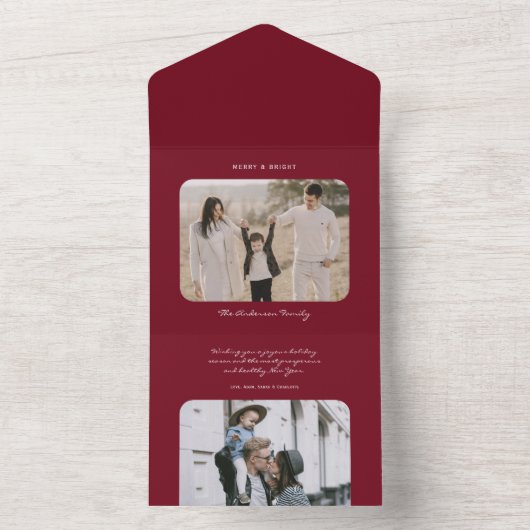 シンプルホリデミニマルー・グリーティング・フォト・カード オールインワン招待状 (内側)