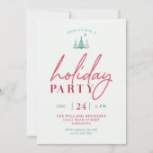 シンプルホリデークリスマスパーティの招待状レッド 招待状 (正面)