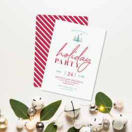 シンプルホリデークリスマスパーティの招待状レッド 招待状