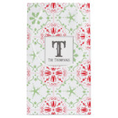 シンプルホリデースノーフレーククリスマスモノグラム スモールペーパーバッグ (裏面)