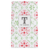 シンプルホリデースノーフレーククリスマスモノグラム スモールペーパーバッグ (正面)