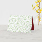 シンプルホリデーレッドグリーンパーソナライズされたカスタム カード (黄色い花)