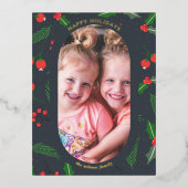 シンプルホリモダンー・ベリー写真 箔シーズンポストカード (正面)