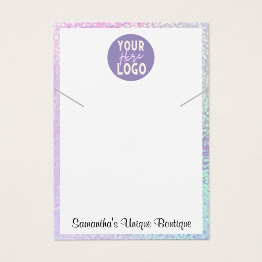 シンプルホルダーネックレスディスプレイロゴホログラフィック (正面)