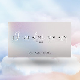 シンプルホログラフィエレガントックスクリプトオーラ美しい 名刺