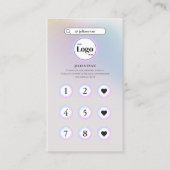 シンプルホログラフィックパステルインスタグラムロイヤリティカード 名刺 (正面)