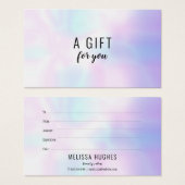 シンプルホログラフィモダンックギフト証明書 (正面&裏面)