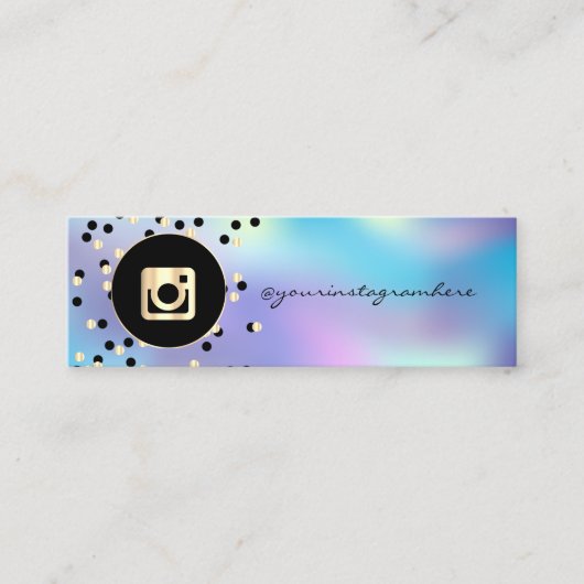 シンプルホログラフィモダンックInstagramソーシャルメディア スキニー名刺 (正面)