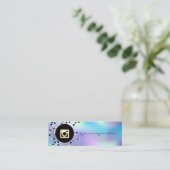 シンプルホログラフィモダンックInstagramソーシャルメディア スキニー名刺 (スタンド正面)