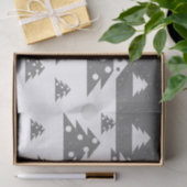 シンプルホワイトとグレークリスマスツリーズスノーホリデー 薄葉紙 (ギフト)