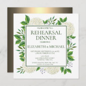 シンプルホワイトアジサイ水の色のリハーサル 招待状 (正面/裏面)