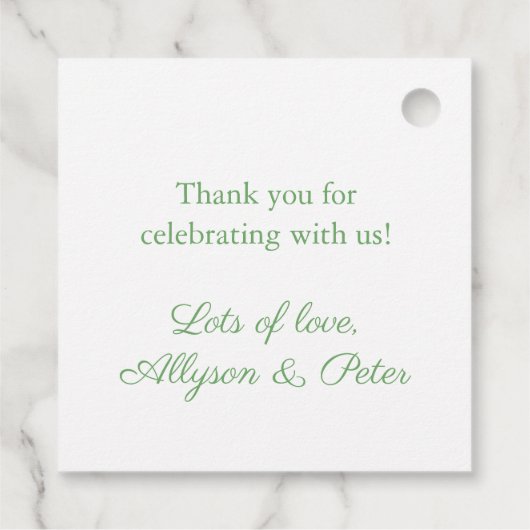 シンプルホワイトアジサイ結婚ズの紋章 フェイバータグ (裏面)