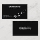 シンプルホワイトアンドブラックポーの印刷ドッグ歩く 名刺 (正面/裏面)