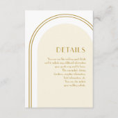 シンプルホワイトア結婚ーチズゲスト詳細 エンクロージャーカード (正面)