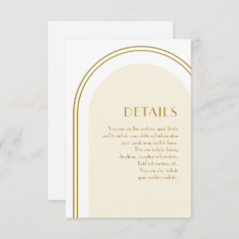 シンプルホワイトア結婚ーチズゲスト詳細 エンクロージャーカード