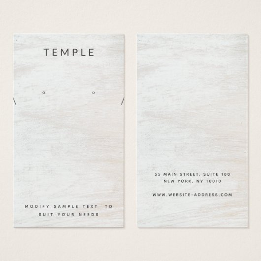 シンプルホワイトウッドイヤリングネックレスディスプレイ (正面&裏面)