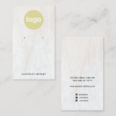シンプルホワイトウッド追加ロゴ付きイヤリングディスプレイブシン 名刺 (正面/裏面)
