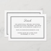 シンプルホワイトエレガントウェディング詳細 エンクロージャーカード (正面/裏面)