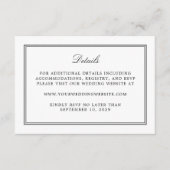 シンプルホワイトエレガントウェディング詳細 エンクロージャーカード (正面)