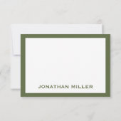 シンプルホワイトオリーブ文字名札 カード (裏面)