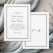 シンプルホワイトクラシックエレガントウェディング 招待状