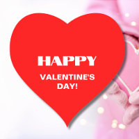 シンプルホワイトクリーンHappy Valentines Day | ネオンレッド