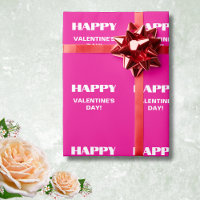 シンプルホワイトクリーンHappy Valentines Day | ホットピンク