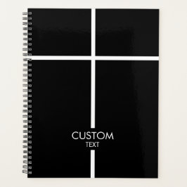 シンプルホワイトクロスオンブラック プランナー手帳