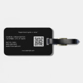 シンプルホワイトクロスブラック ラゲッジタグ (裏面横)