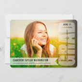 シンプルホワイトグラードオーバレイモダンド卒業パーティー 招待状 (正面)