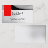 シンプルホワイトグレーレッドプレーンモダン名刺 名刺 (正面/裏面)