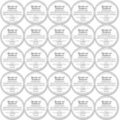 シンプルホワイトコスメティジャーびん蓋ラベル2.75インチ直径 シール (正面)