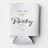 シンプルホワイトサマーウェディングパーティー 缶クーラー (正面)