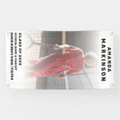 シンプルホワイトシニアテニスプレーヤー屋外バナー 横断幕 (横)