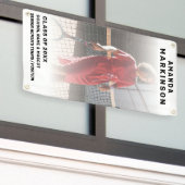 シンプルホワイトシニアテニスプレーヤー屋外バナー 横断幕 (ビルの外側)