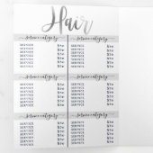 シンプルホワイトシルバーサロンスパ価格表 三つ折り招待状 (内部最初)