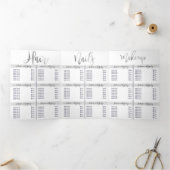 シンプルホワイトシルバーロゴサロンスパ価格表 三つ折り招待状 (内部)