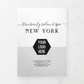 シンプルホワイトシルバーロゴサロンスパ価格表 三つ折り招待状 (カバー)