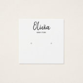 シンプルホワイトスクエアスタッドイヤリングディスプレイカード (正面)