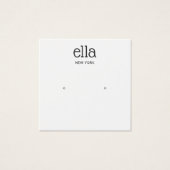 シンプルホワイトスタッドイヤリングディスプレイカードスクエア (正面)