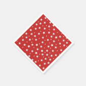 シンプルホワイトスターズONレッドホリディーズ スタンダードカクテルナプキン (角)