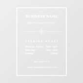 シンプルホワイトスモールビジネスドアサイン開館時間 ウィンドウサイン (シート)