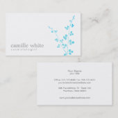 シンプルホワイトターコイズブランチサロンとスパ 名刺 (正面/裏面)