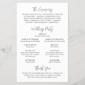 シンプルホワイトデイジーフローラ予算結婚式 プログラム チラシ (裏面)