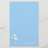 シンプルホワイトデイジーメイスンジャールハートブーケ 便箋 (正面)